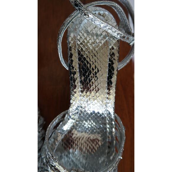 Loeffler Randall Silver Olivia Block Heel Sandal 5 - Picture 6 of 8
